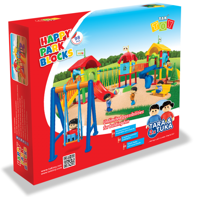 Joc de construit din plastic98 piese "Happy Park"